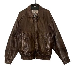 Vintage New Zealand Outback Cooper Collection Brown Leather Jacket